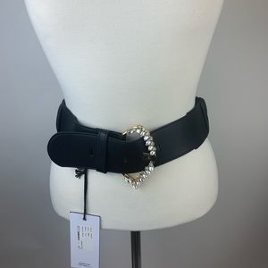 Argento Antico EcoPelle crystal stretch belt.
